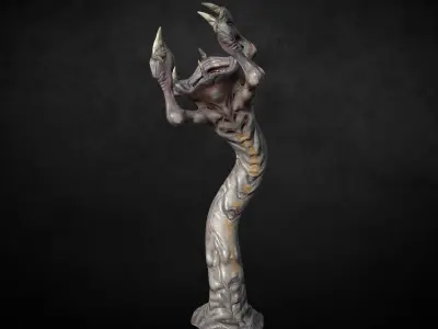 Armored Clawed Worm Low-poly 3D model