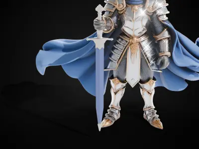 Stylized Sword - Ceremonial Royal Noble Edge - Game Ready Free 3D model