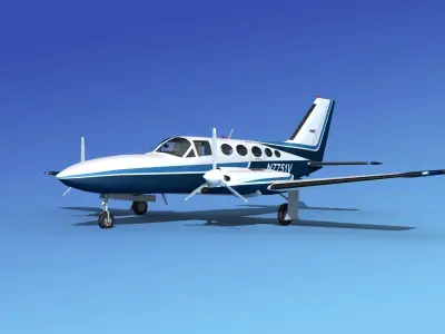Cessna 414A Chancellor V01 3D model