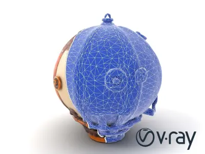 Steampunk Balloon Ornate Brass Rimmed Model Pack Low-poly 3D model