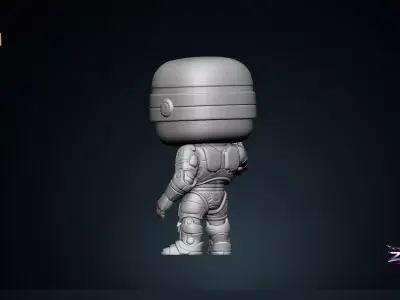 RoboCop STL Funko Style Cyborg Figure 3D Printable Model 3D print model