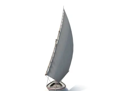 Fellucca Sailboat Game Ready 2 Low-poly 3D model