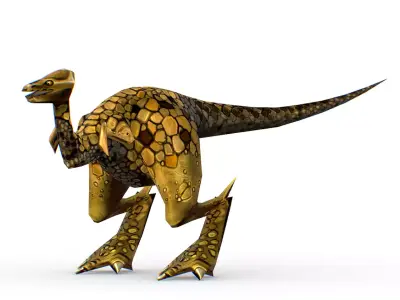 Low Poly Cartoon Creature Dino Tava Low-poly 3D model