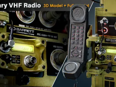 Military VHF Radio Low-poly 3D model
