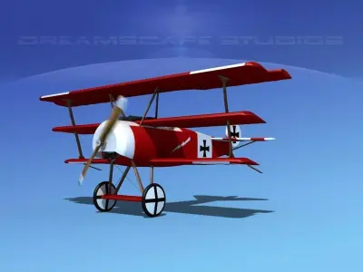 Fokker DR-1 Triplane V03 3D model