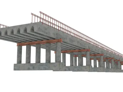 concrete bridge blocks 3D model
