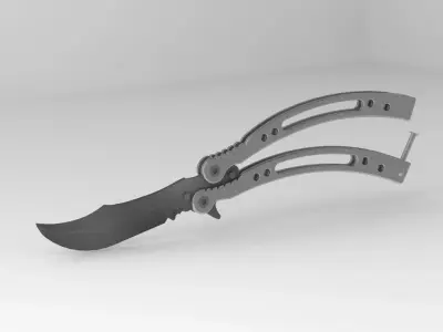 Butterfly knife 3D print model