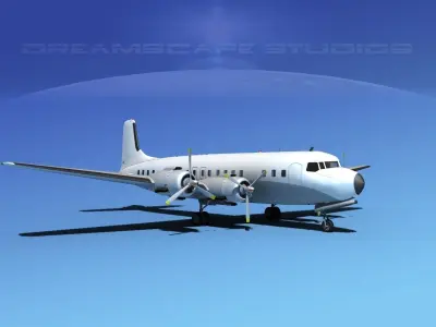Douglas DC-7B Unmarked 1 3D model