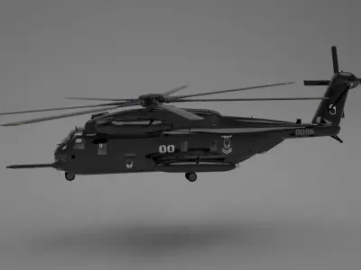 Armed transport helicopter 3D model