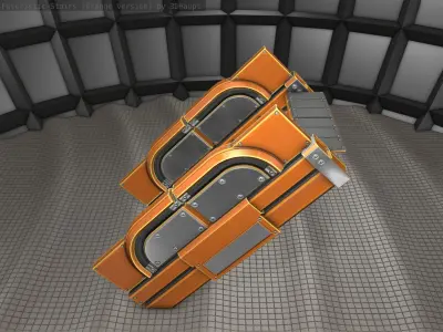 Sci-Fi Stairs - 22 - Orange Version  Low-poly 3D model