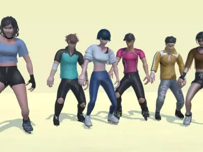 Ice Skater Actions SA 3D model