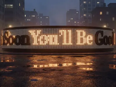 Cinematic LED Message Display Strip Low-poly 3D model