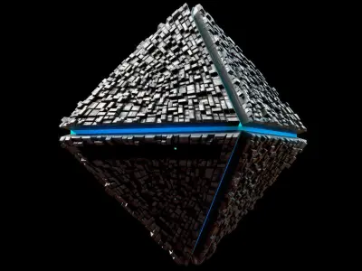 Diamond Spaceship Midpoly Low-poly 3D model