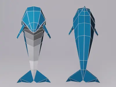 Low Poly Dolphin Geometric 3D model 3D model