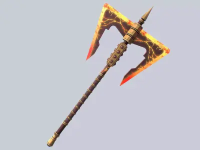 Ember axe Low-poly 3D model get