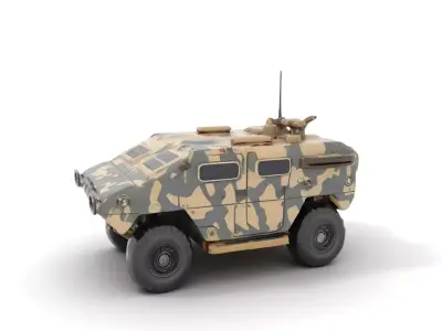 Camo Armored Vehicle model pack Low-poly 3D model