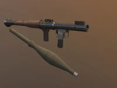 RPG7 Low Poly Game Ready gun Low-poly 3D model