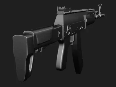 AK 12 Rifle Low-poly 3D model Free low-poly 3D model