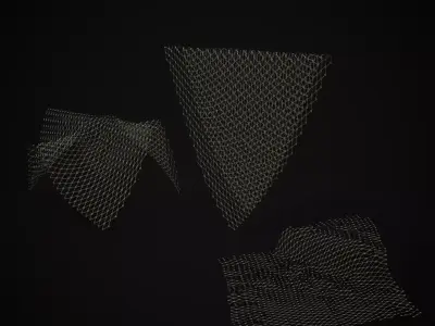 Hanging Fishing Nets Low-poly 3D model