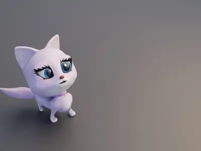 Catoon Cat Rigged Free low-poly 3D model