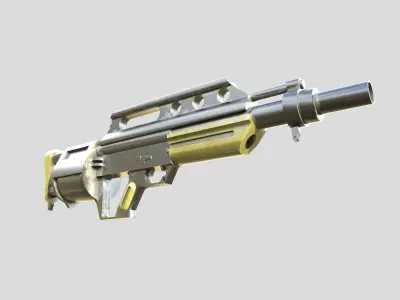 Slugger-gun model 3d game ready model Low-poly 3D model Low-poly 3D model