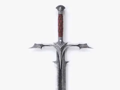 Damascus two-handed sword 3d Model 3D model