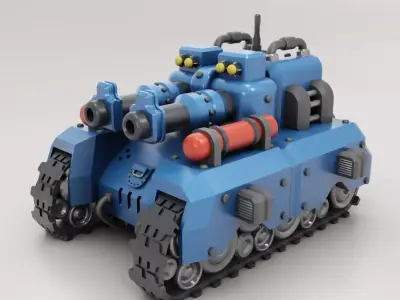Stylized tank for 3d printing 3D print model