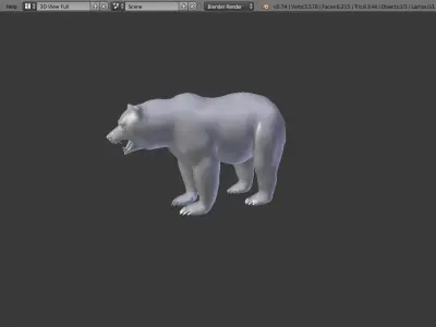 Bear Mid-Poly Free 3D model