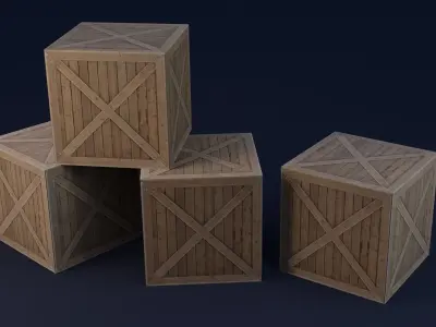 Crate Simple Free low-poly 3D model