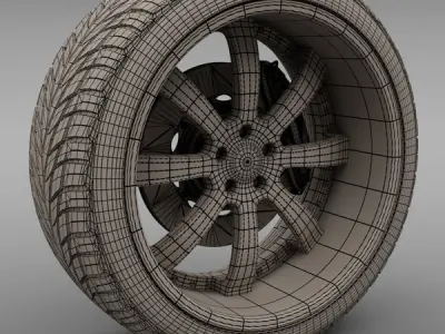 Savini Forged SV-28S Wheel and Tire 3D model