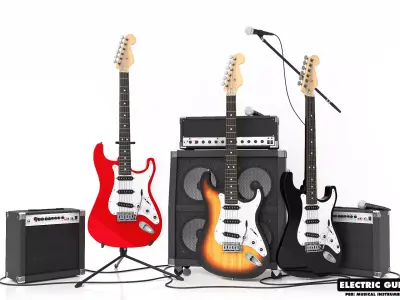 Electric Guitar Part 5 Low-poly 3D model