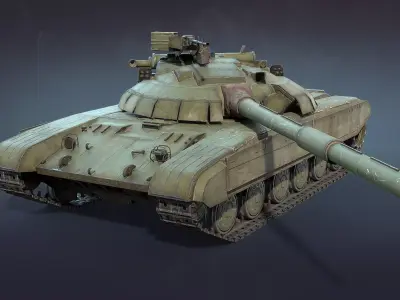 T-64 BM Bulat Low-poly 3D model