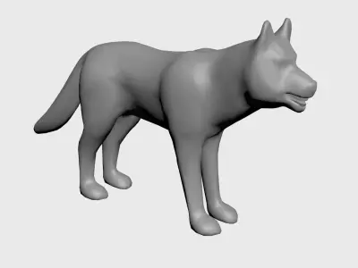 Wolf-wild animals Low-poly 3D model