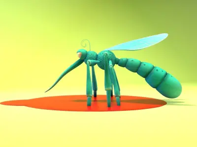 Mosquito - Cartoon Mosquito Low-poly 3D model