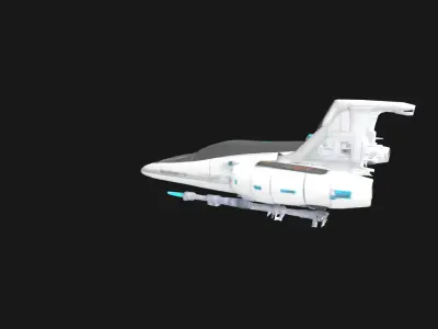 Aetheron X9 Modular Stellar Interceptor Sci-Fi Spaceship 3DModel Low-poly 3D model
