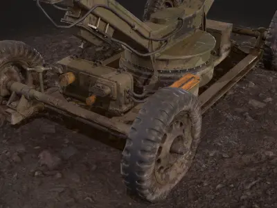 Military Searchlight USSR Low-poly 3D model