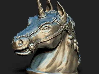 Statue unicorn head Free 3D model