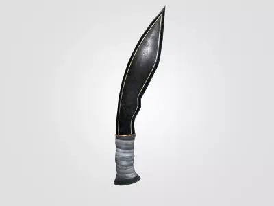 Dark Combat Dagger Low Poly PBR Game Ready 3D Weapon Low-poly 3D model