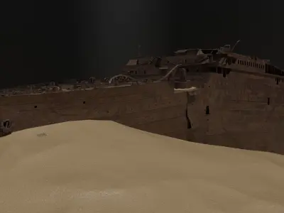 The bow of the Titanic Low-poly 3D model