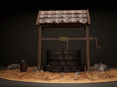 Realstic Water Well Low-poly 3D model