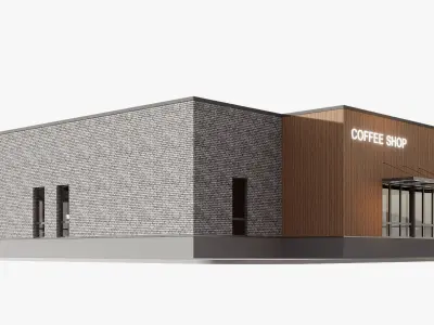 coffee shop Low-poly 3D model