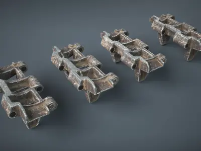 T-70 SU-76 Tracks Low-poly 3D model