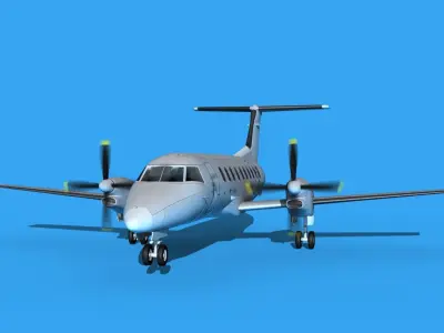 Embraer EMB120 Unmarked White 3D model
