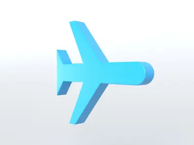 Airplane Mode Symbol v1 005 Low-poly 3D model