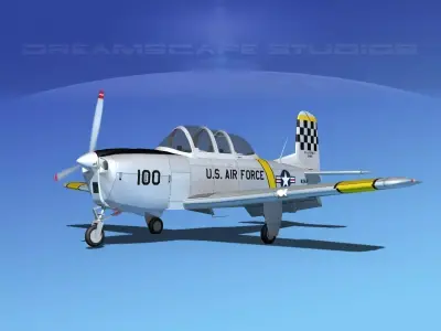 Beechcraft T-34 Mentor V10 USAF 3D model