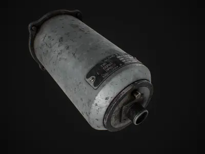 PBR Soviet Plane Navigation Compass Low-poly 3D model