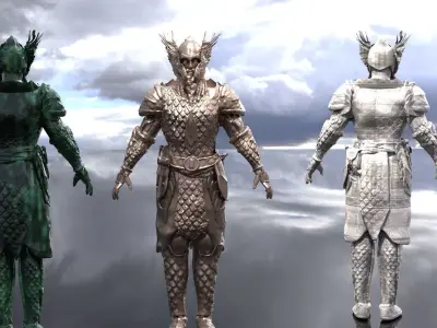 Viking Warrior Statue model 3D 3D model