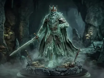 Phantom King Wraith Dark Fantasy Resin Miniature STL 3D print model