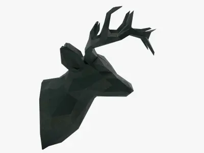 Stag Head LowPoly 3D model