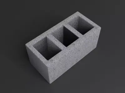Cinder block Lowpoly pack of bricks blocks low-poly Free low-poly 3D model